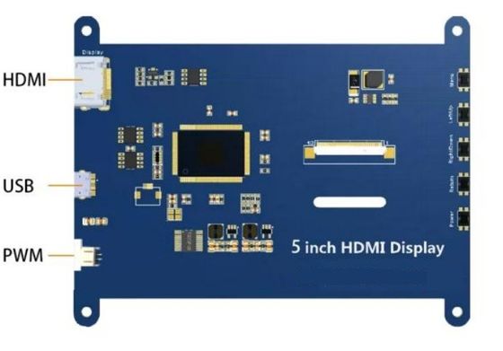 Χdmi Διασύνδεση 5 ιντσών Tft LCD οθόνη χωρητική ανθεκτική αφής Raspberry Pi Os Ubuntu Windows